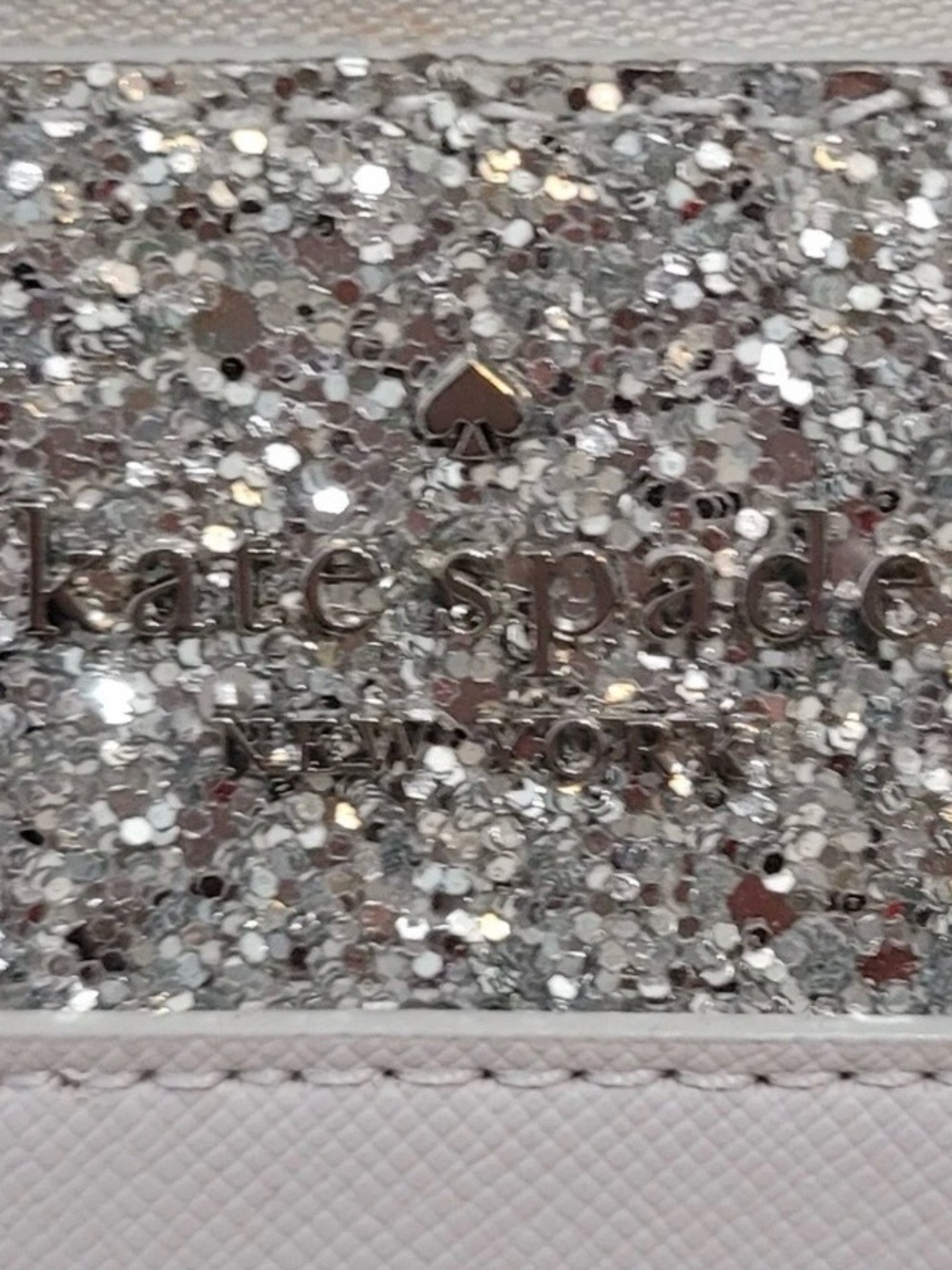 Kate Spade Flash Glitter Satchel Crossbody Bag Light Gray Silver NWT - Picture 2 of 16